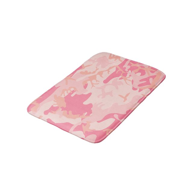 Tapis De Bain Camouflage Rose, Militaire, Armée (Angle)