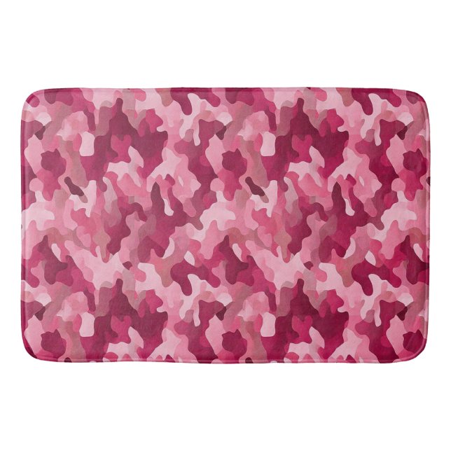 Tapis De Bain Camouflage Rose Pâle  (Devant)