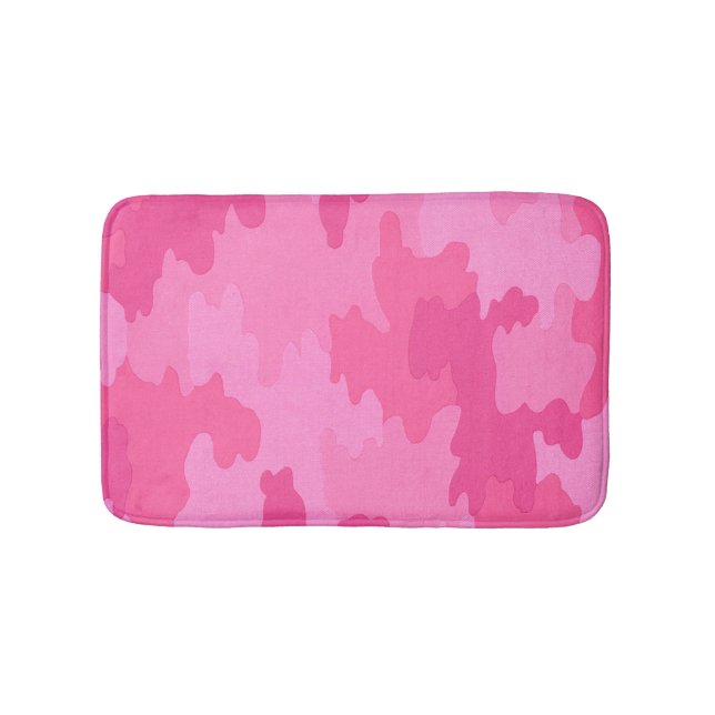 Tapis de bain camouflage rose vif (Devant)