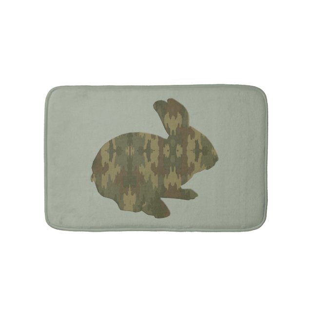 Tapis De Bain Camouflage Silhouette Lapin Lapin Mat Bain (Devant)