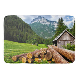 Tapis De Bain Camp d'exploitation forestière dans la forêt ave