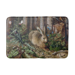 Tapis De Bain Campagne vintage lièvre Nature Cottagecore sombre