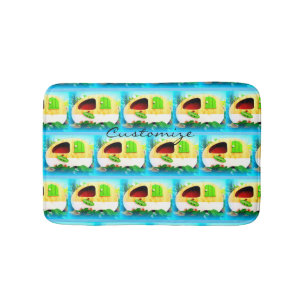 Tapis De Bain Campeur vintage customisé Thunder_Cove de larme