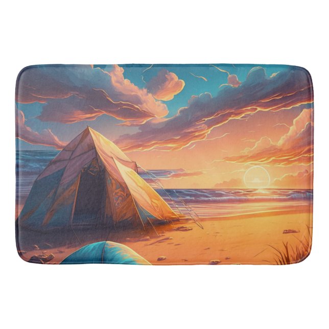 Tapis De Bain Camping au lever du soleil (Devant)