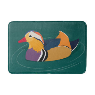 Tapis De Bain Canard mandarin coloré Art numérique moderne