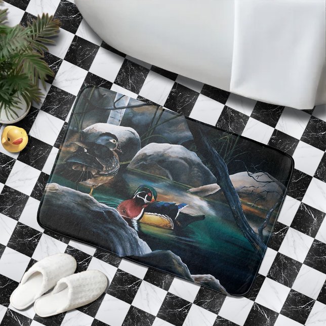 Tapis De Bain Canards branchés Étang de nidification Nature Faun (Créateur téléchargé)