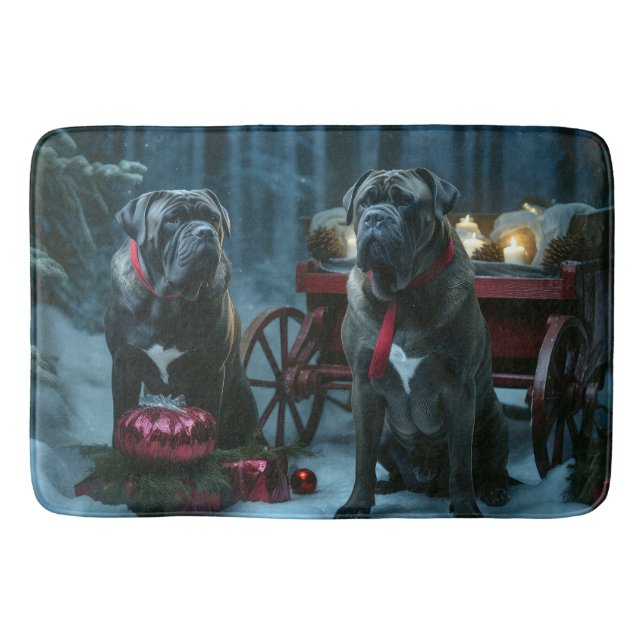 Tapis De Bain Cane Corso Traîneau enneigé Décor de Noël (Devant)