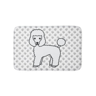 Tapis De Bain Caniche jouet blanc Chien de dessin animé mignon