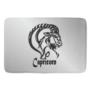 Tapis De Bain Capricorne Signe du zodiaque et argent Symbole