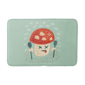 Tapis De Bain Caractère drôle de champignon empoisonné
