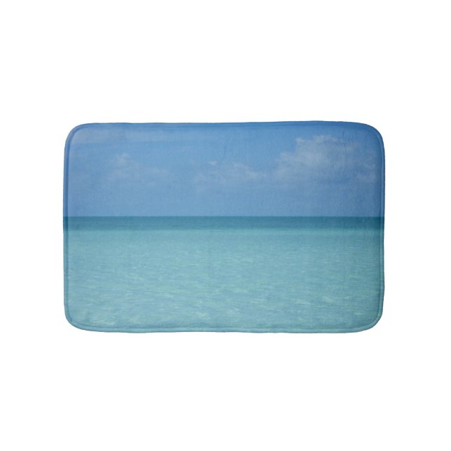 Tapis De Bain Caraïbes Horizon Tropical Turquoise Bleu (Devant)