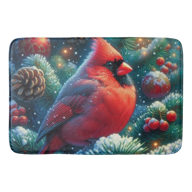 Tapis De Bain Cardinal de Noël/hiver (Devant)