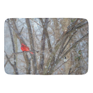 Tapis De Bain Cardinal et Chickadee