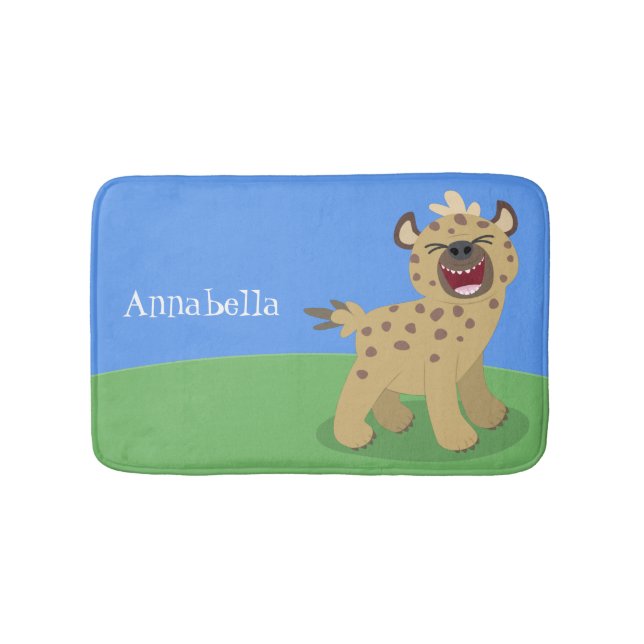 Tapis De Bain Caricature amusante hyena riant illustration (Devant)