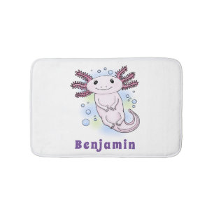 Tapis De Bain Caricature axolotl rose adorable