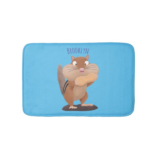 Tapis De Bain Caricature de chipmunk à grosses joues mignonnes (Devant)