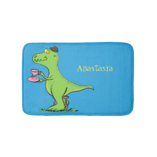 Tapis De Bain Caricature de dinosaure vert t rex