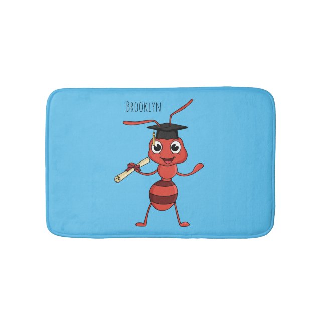 Tapis De Bain Caricature de fourmi rouge joyeux (Devant)