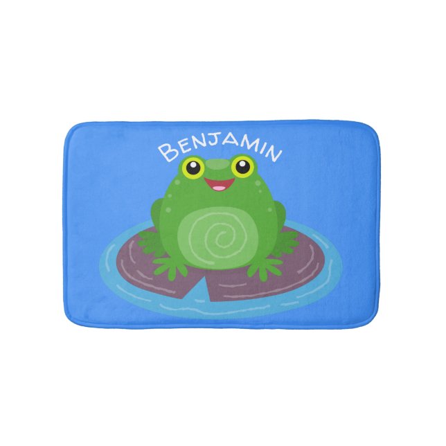 Tapis De Bain Caricature de grenouille verte mignonne (Devant)