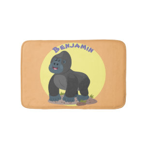 Tapis De Bain Caricature de gros gorilles joyeux