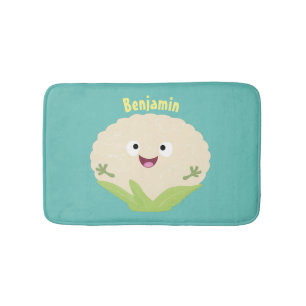 Tapis De Bain Caricature de légume de chou-fleur joyeux