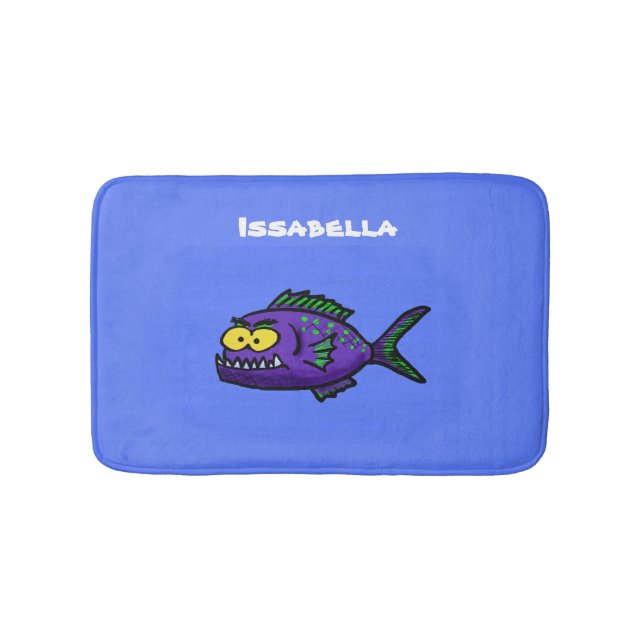 Tapis De Bain Caricature de poisson de Piranha (Devant)
