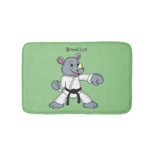 Tapis De Bain Caricature de rhino kung fu