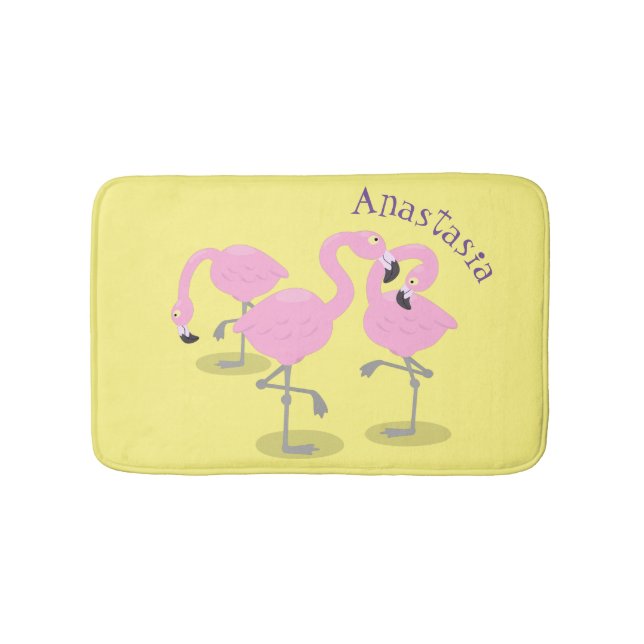 Tapis De Bain Caricature en trio flamand rose mou (Devant)