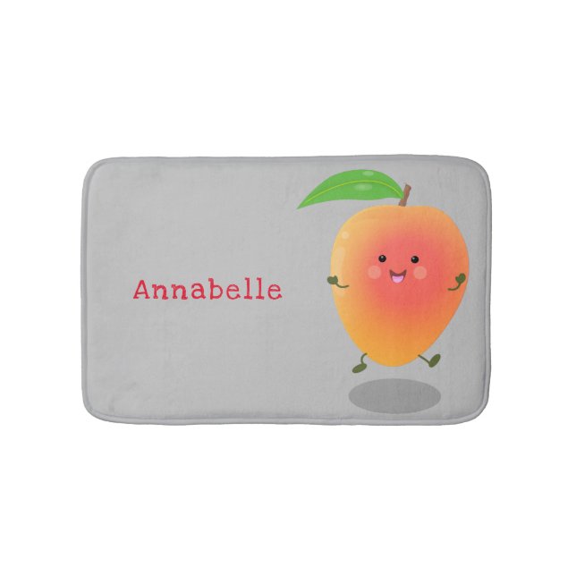 Tapis De Bain Caricature jaune mangue mignonne (Devant)