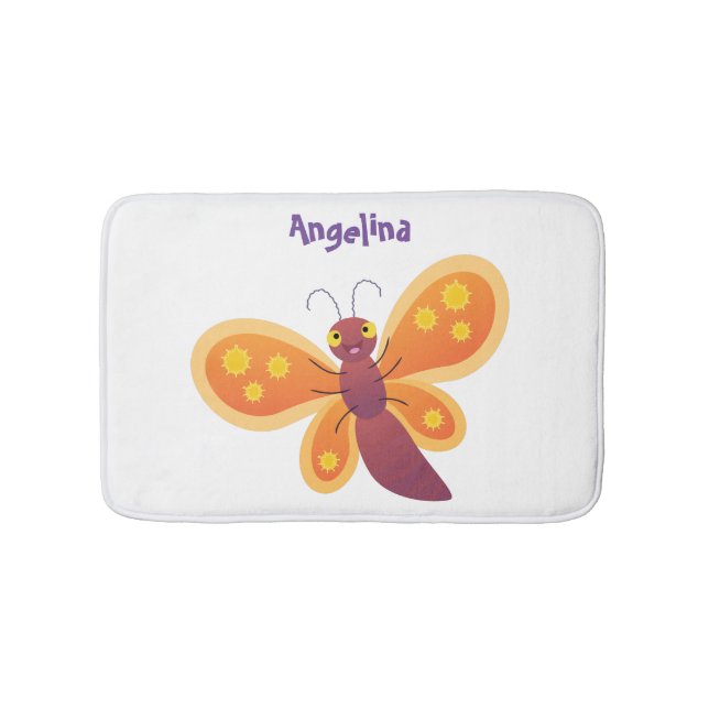 Tapis De Bain Caricature joli papillon orange (Devant)