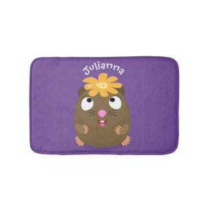 Tapis De Bain Caricature joyeuse de cobaye mignonne