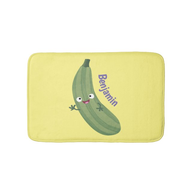 Tapis De Bain Caricature joyeux de courgettes mignonnes (Devant)