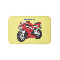 Caricature moto de sport rouge mou