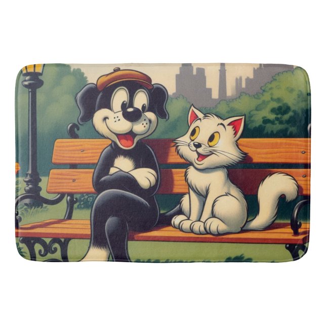Tapis De Bain Caricature vintage pour chien/chat (Devant)