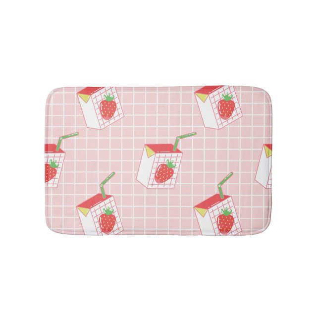 Tapis De Bain Caricatures de Lait de fraise : Motif (Devant)