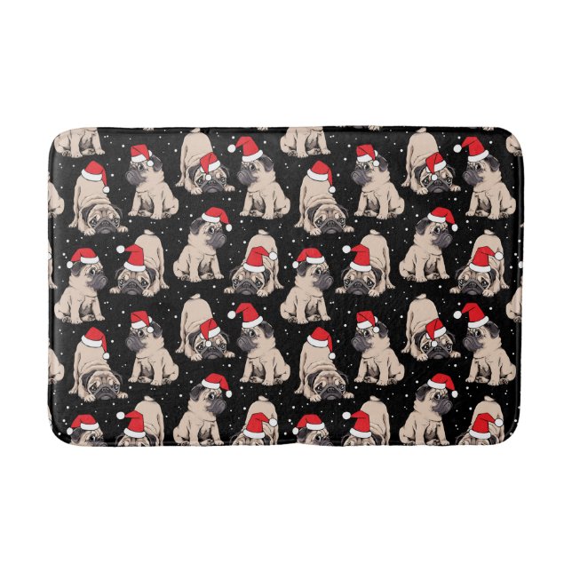 Tapis De Bain Carlins en Santa Hats Motif de Noël (Devant)
