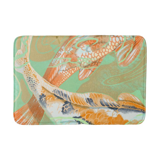 Tapis De Bain Carpe Koi Poisson Eau Lily Pond Mat Bain (Devant)