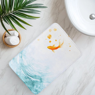 Tapis De Bain Carpeaux de Poisson Koi Aquarelle Abstraite Séréni