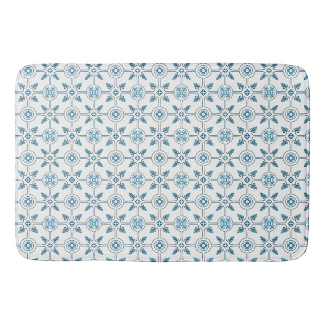 Tapis De Bain Carreau bleu marocain motif  (Devant)