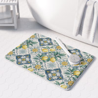 Carreau bleu motif français de citron de campagne