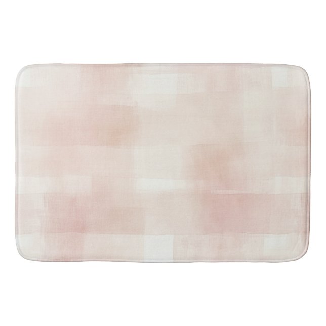 Tapis De Bain Carreauté Crème Rose Pêche Assez Joli (Devant)