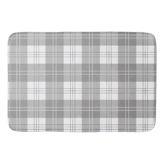 Tapis De Bain Carreaux de buffle noir et blanc (Devant)