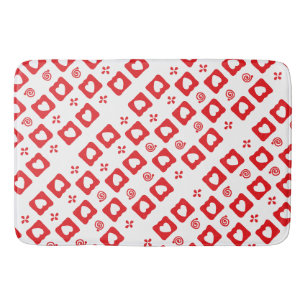 Tapis De Bain Carreaux de coeur rouge mosaïque