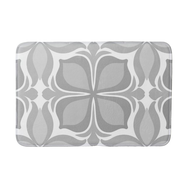 Tapis De Bain Carreaux géométriques neutres (Devant)