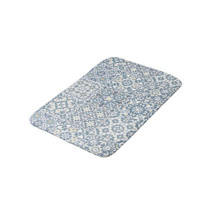 Tapis De Bain Carreaux Méditerranéens, Marocains, Majolique, Azu