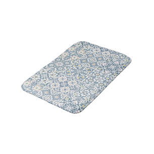 Tapis De Bain Carreaux Méditerranéens, Marocains, Majolique, Azu