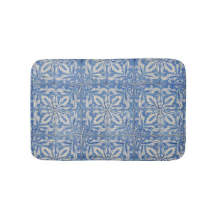 Tapis De Bain Carreaux portugais Vintage Azulejos Bleu Blanc
