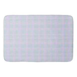 Tapis De Bain Carreaux Prairie Bleu Aqua