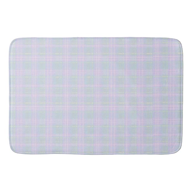 Tapis De Bain Carreaux Prairie Bleu Aqua (Devant)