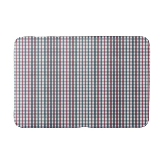 Tapis De Bain Carreaux rouge, blanc et bleu (Devant)